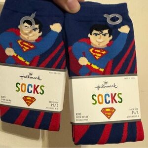 Hallmark Kids Superman Crew Socks - Blue, Red & Yellow